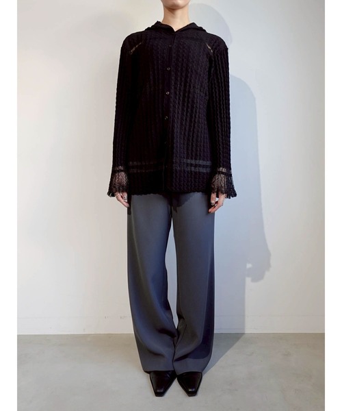 sahara（サハラ）の「Sheer Hoodie Cardigan/シアーフーディーカーディガン（カーディガン/ボレロ・レディース・ブラック/ブルー/ホワイト/ブラウン・FREE）」の17枚目の写真