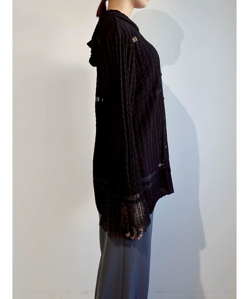 sahara（サハラ）の「Sheer Hoodie Cardigan/シアーフーディーカーディガン（カーディガン/ボレロ・レディース・ブラック/ブルー/ホワイト/ブラウン・FREE）」の18枚目の写真