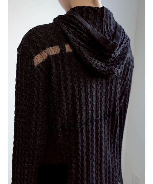 sahara（サハラ）の「Sheer Hoodie Cardigan/シアーフーディーカーディガン（カーディガン/ボレロ・レディース・ブラック/ブルー/ホワイト/ブラウン・FREE）」の21枚目の写真