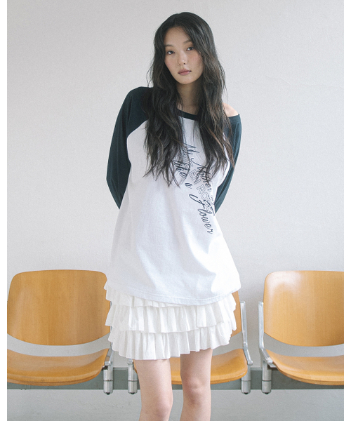 HAVISM(ヘビズム)の「LVER BOAT NECK RAGLAN L/S TEE(WHITE)(Tシャツ/カットソー・レディース・その他・ONE SIZE)」の1枚目の写真