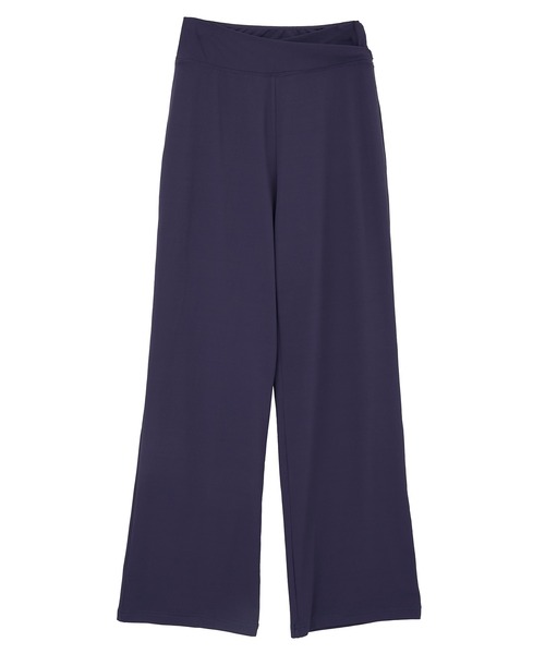 Julier Yoga and Relax(ジュリエヨガアンドリラックス)の「Julier エコシーベア天フレアレギンス(レギンス/スパッツ・レディース・パープル/ブラック・1/0)」の2枚目の写真