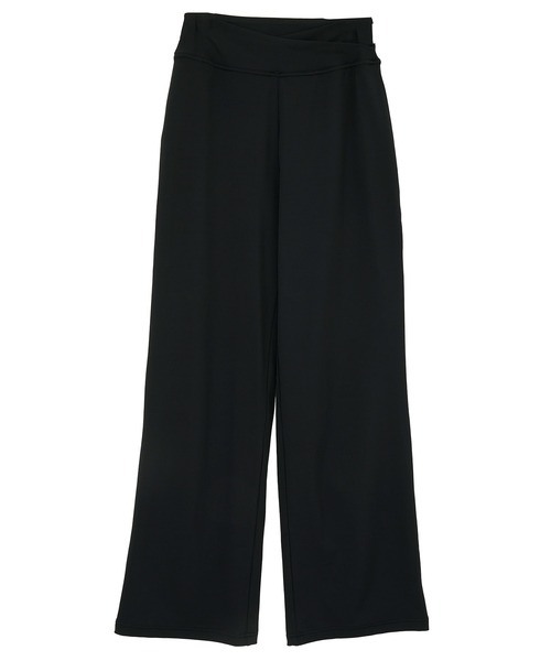 Julier Yoga and Relax(ジュリエヨガアンドリラックス)の「Julier エコシーベア天フレアレギンス(レギンス/スパッツ・レディース・パープル/ブラック・1/0)」の3枚目の写真