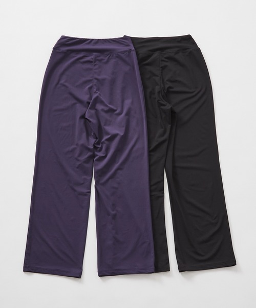 Julier Yoga and Relax(ジュリエヨガアンドリラックス)の「Julier エコシーベア天フレアレギンス(レギンス/スパッツ・レディース・パープル/ブラック・1/0)」の5枚目の写真