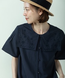 PAR ICI | お花カットワーク刺繍セーラーブラウス(シャツ/ブラウス)
