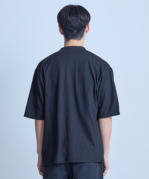 UNION STATION（ユニオンステーション）の「【WEB限定】シア―5分袖ボタンレスカーディガン＜ストレッチ・ハンドウォッシャブル・接触冷感・通気性＞（Tシャツ/カットソー・メンズ・チャコールグレー/ベージュ/ブラウン/ブラック・L/M）」の13枚目の写真