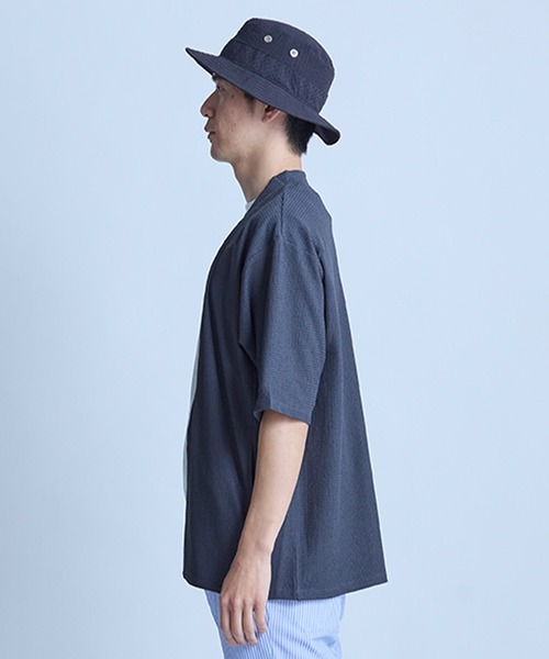 UNION STATION（ユニオンステーション）の「【WEB限定】シア―5分袖ボタンレスカーディガン＜ストレッチ・ハンドウォッシャブル・接触冷感・通気性＞（Tシャツ/カットソー・メンズ・チャコールグレー/ベージュ/ブラウン/ブラック・L/M）」の18枚目の写真