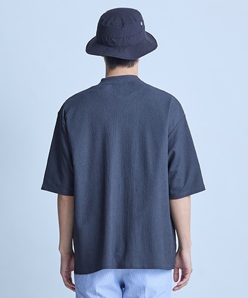 UNION STATION（ユニオンステーション）の「【WEB限定】シア―5分袖ボタンレスカーディガン＜ストレッチ・ハンドウォッシャブル・接触冷感・通気性＞（Tシャツ/カットソー・メンズ・チャコールグレー/ベージュ/ブラウン/ブラック・L/M）」の17枚目の写真