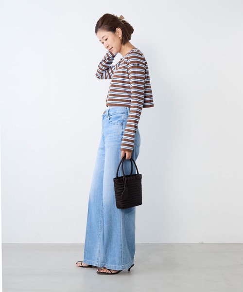 Le Minor(ルミノア)の「【Le minor】ボーダーショートカーディガン-SHORT CARDIGAN(カーディガン/ボレロ・レディース・ストライプ・FREE)」の5枚目の写真