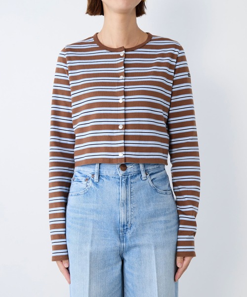 Le Minor(ルミノア)の「【Le minor】ボーダーショートカーディガン-SHORT CARDIGAN(カーディガン/ボレロ・レディース・ストライプ・FREE)」の12枚目の写真
