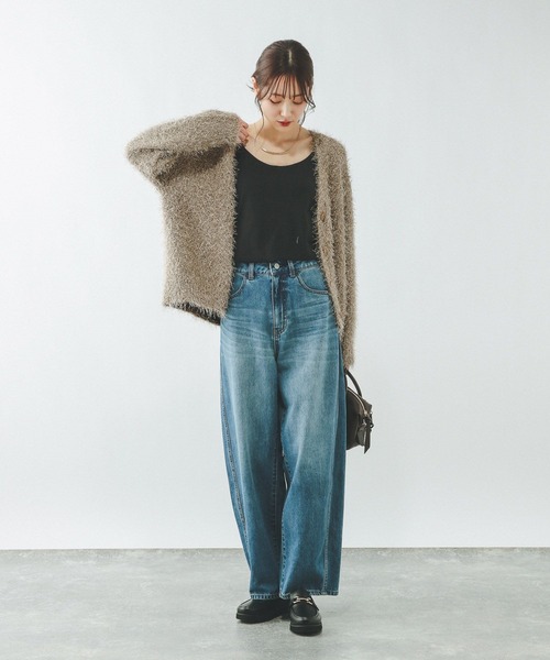 GLOBAL WORK（グローバルワーク）の「シャギーカーディガン/638405（カーディガン/ボレロ・レディース・ライトグレー/ベージュ系その他3/チャコールグレー・MEDIUM/LARGE）」の12枚目の写真