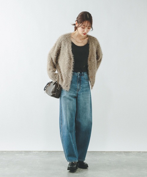 GLOBAL WORK（グローバルワーク）の「シャギーカーディガン/638405（カーディガン/ボレロ・レディース・ライトグレー/ベージュ系その他3/チャコールグレー・MEDIUM/LARGE）」の13枚目の写真