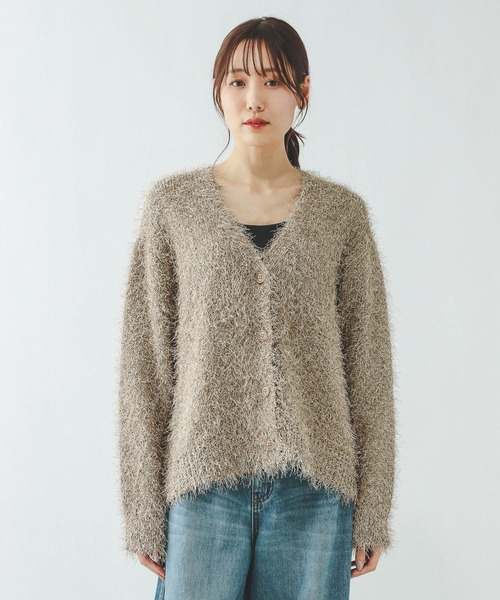 GLOBAL WORK（グローバルワーク）の「シャギーカーディガン/638405（カーディガン/ボレロ・レディース・ライトグレー/ベージュ系その他3/チャコールグレー・MEDIUM/LARGE）」の16枚目の写真