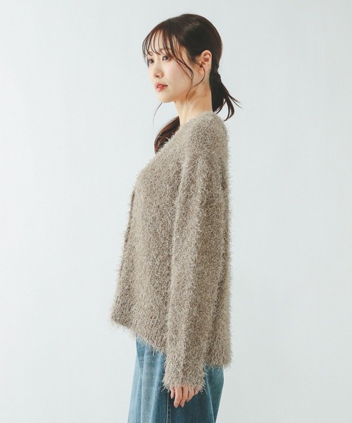 GLOBAL WORK（グローバルワーク）の「シャギーカーディガン/638405（カーディガン/ボレロ・レディース・ライトグレー/ベージュ系その他3/チャコールグレー・MEDIUM/LARGE）」の17枚目の写真