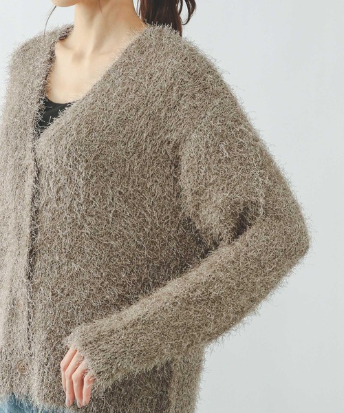 GLOBAL WORK（グローバルワーク）の「シャギーカーディガン/638405（カーディガン/ボレロ・レディース・ライトグレー/ベージュ系その他3/チャコールグレー・MEDIUM/LARGE）」の21枚目の写真