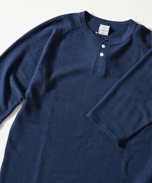 JEMORGAN(ジェーイーモーガン)の「『JEMORGAN LONG JOHNS/ジェーイーモーガンロングジョーンズ』CVCワッフル7分袖ラグランヘンリーTシャツ【+】(Tシャツ/カットソー・メンズ・モカ/ネイビー/ブラック/カーキ/杢グレー/ナチュラル/オフホワイト・L/XL/M)」の7枚目の写真