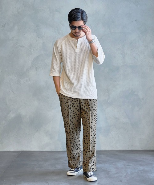 JEMORGAN(ジェーイーモーガン)の「『JEMORGAN LONG JOHNS/ジェーイーモーガンロングジョーンズ』CVCワッフル7分袖ラグランヘンリーTシャツ【+】(Tシャツ/カットソー・メンズ・モカ/ネイビー/ブラック/カーキ/杢グレー/ナチュラル/オフホワイト・L/XL/M)」の14枚目の写真