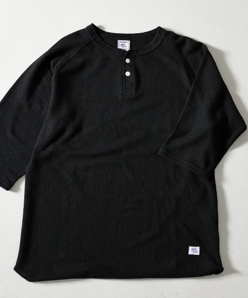 JEMORGAN(ジェーイーモーガン)の「『JEMORGAN LONG JOHNS/ジェーイーモーガンロングジョーンズ』CVCワッフル7分袖ラグランヘンリーTシャツ【+】(Tシャツ/カットソー・メンズ・モカ/ネイビー/ブラック/カーキ/杢グレー/ナチュラル/オフホワイト・L/XL/M)」の18枚目の写真
