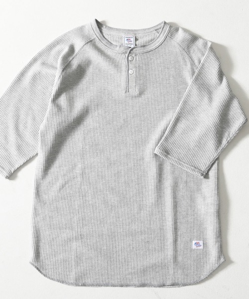 JEMORGAN(ジェーイーモーガン)の「『JEMORGAN LONG JOHNS/ジェーイーモーガンロングジョーンズ』CVCワッフル7分袖ラグランヘンリーTシャツ【+】(Tシャツ/カットソー・メンズ・モカ/ネイビー/ブラック/カーキ/杢グレー/ナチュラル/オフホワイト・L/XL/M)」の19枚目の写真