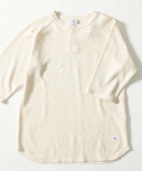 JEMORGAN(ジェーイーモーガン)の「『JEMORGAN LONG JOHNS/ジェーイーモーガンロングジョーンズ』CVCワッフル7分袖ラグランヘンリーTシャツ【+】(Tシャツ/カットソー・メンズ・モカ/ネイビー/ブラック/カーキ/杢グレー/ナチュラル/オフホワイト・L/XL/M)」の21枚目の写真