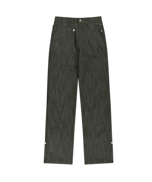 OJOS（オホス）の「Metal Denim Pants / Khaki（デニムパンツ・レディース・その他・1/2/3）」の2枚目の写真