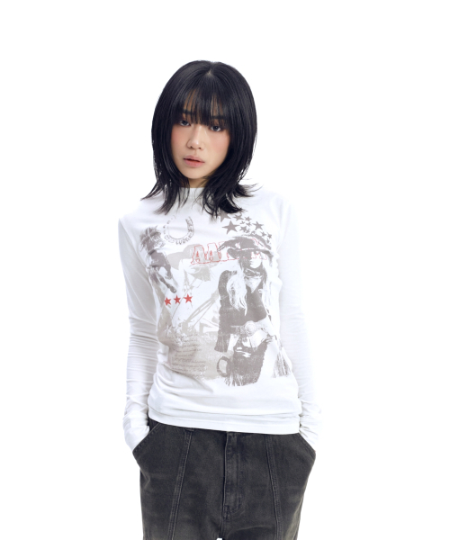 AAKAM(アーカム)の「Western Muse Long Sleeve (White)(Tシャツ/カットソー・レディース・その他・1/2)」の4枚目の写真