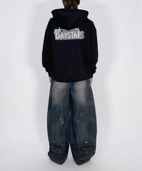 MATU:TA（マトゥータ）の「BAYSTARS HOODIE/【野球観戦コーデ】横浜DeNAベイスターズ ユニセックス 男女兼用 フードパーカー オーバーサイズ トップス 刺繍 シンプル 2カラー ブラック グレー [横浜 DeNA BAYSTARS 公式ライセンス商品]（パーカー・レディース・グレー/ブラック・FREE）」の20枚目の写真