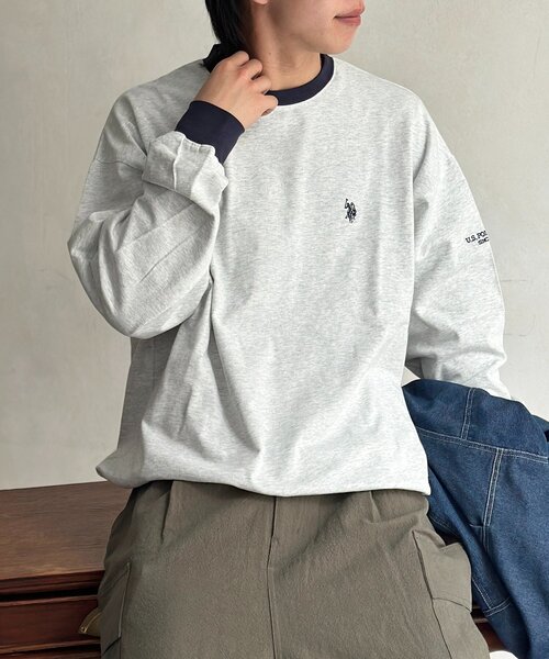 U.S. POLO ASSN.（ユーエスポロアッスン）の「スピンドルバルーンロンT（Tシャツ/カットソー・レディース・チャコールグレー/オフホワイト/グレー/サックスブルー・LARGE/MEDIUM）」の3枚目の写真