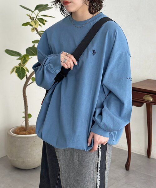 U.S. POLO ASSN.（ユーエスポロアッスン）の「スピンドルバルーンロンT（Tシャツ/カットソー・レディース・チャコールグレー/オフホワイト/グレー/サックスブルー・LARGE/MEDIUM）」の4枚目の写真