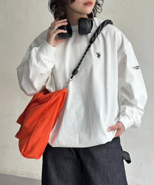 U.S. POLO ASSN.（ユーエスポロアッスン）の「スピンドルバルーンロンT（Tシャツ/カットソー・レディース・チャコールグレー/オフホワイト/グレー/サックスブルー・LARGE/MEDIUM）」の9枚目の写真