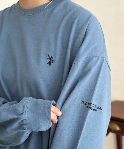 U.S. POLO ASSN.（ユーエスポロアッスン）の「スピンドルバルーンロンT（Tシャツ/カットソー・レディース・チャコールグレー/オフホワイト/グレー/サックスブルー・LARGE/MEDIUM）」の7枚目の写真