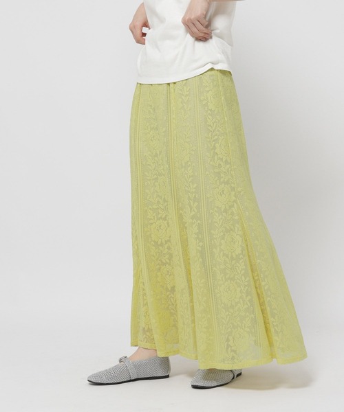 niko and...(ニコアンド)の「2SETレースロングスカート(スカート・レディース・アイボリー/チャコール/イエロー/ブルー・FREE)」の4枚目の写真