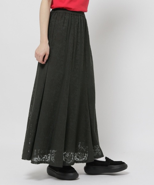 niko and...(ニコアンド)の「2SETレースロングスカート(スカート・レディース・アイボリー/チャコール/イエロー/ブルー・FREE)」の2枚目の写真