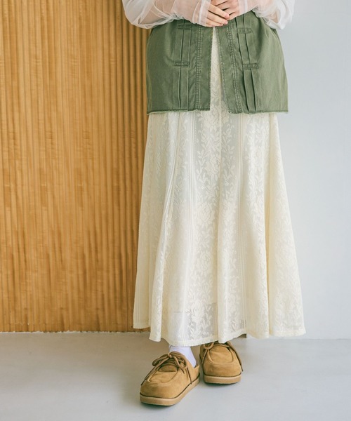 niko and...(ニコアンド)の「2SETレースロングスカート(スカート・レディース・アイボリー/チャコール/イエロー/ブルー・FREE)」の8枚目の写真