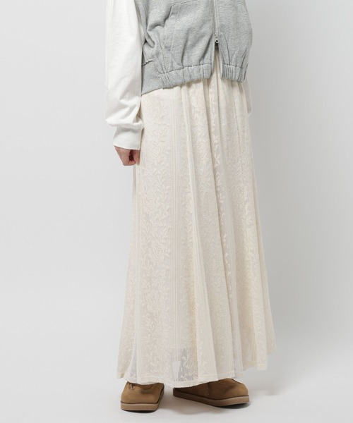 niko and...(ニコアンド)の「2SETレースロングスカート(スカート・レディース・アイボリー/チャコール/イエロー/ブルー・FREE)」の13枚目の写真