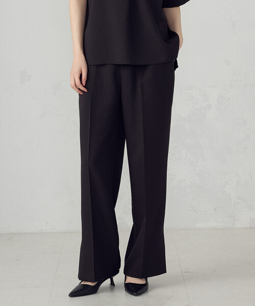 COMME CA ISM（コムサイズム）の「【ＵＶカット・吸汗速乾・接触冷感】ki re ri ポリエステルストレッチドライツイル ストレートパンツ/セットアップ対応（その他パンツ・レディース・ベージュ/ブラック・SMALL/MEDIUM/LARGE）」の7枚目の写真