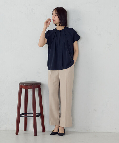 COMME CA ISM（コムサイズム）の「【ＵＶカット・吸汗速乾・接触冷感】ki re ri ポリエステルストレッチドライツイル ストレートパンツ/セットアップ対応（その他パンツ・レディース・ベージュ/ブラック・SMALL/MEDIUM/LARGE）」の9枚目の写真