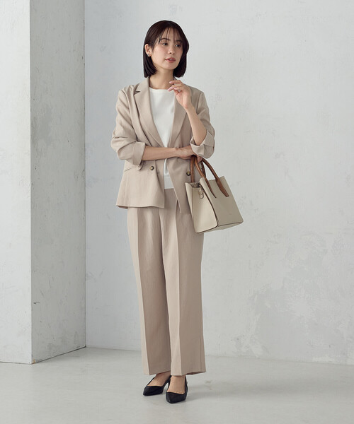 COMME CA ISM（コムサイズム）の「【ＵＶカット・吸汗速乾・接触冷感】ki re ri ポリエステルストレッチドライツイル ストレートパンツ/セットアップ対応（その他パンツ・レディース・ベージュ/ブラック・SMALL/MEDIUM/LARGE）」の11枚目の写真