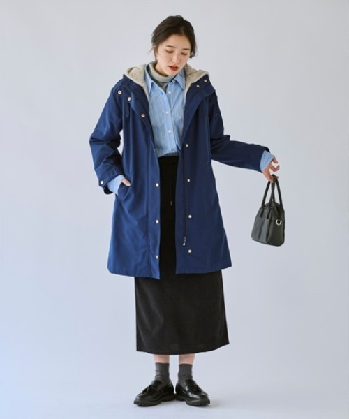 nissen（ニッセン）の「裏フェイクファーライナー付モッズコート（はっ水・静電気防止テープ付）＜大きいサイズ有＞（ダッフルコート・レディース・キャメル/ネイビー/カーキ/ブラック・L/LL/S/M）」の15枚目の写真