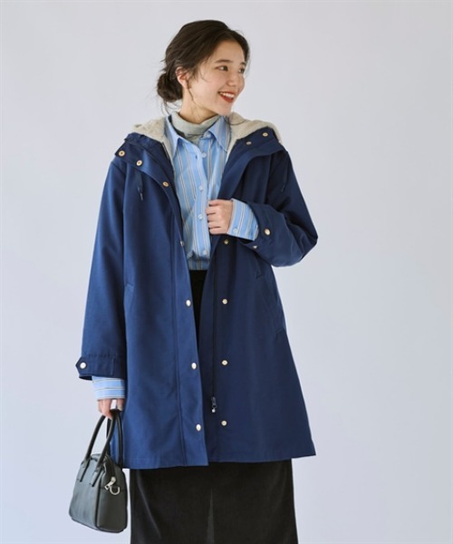 nissen（ニッセン）の「裏フェイクファーライナー付モッズコート（はっ水・静電気防止テープ付）＜大きいサイズ有＞（ダッフルコート・レディース・キャメル/ネイビー/カーキ/ブラック・L/LL/S/M）」の16枚目の写真