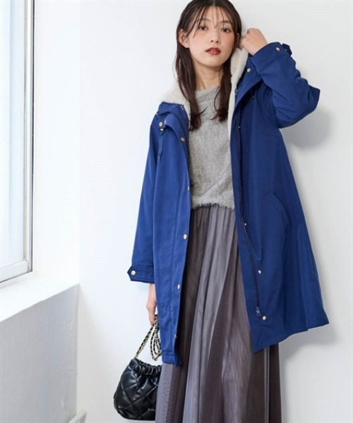 nissen（ニッセン）の「裏フェイクファーライナー付モッズコート（はっ水・静電気防止テープ付）＜大きいサイズ有＞（ダッフルコート・レディース・キャメル/ネイビー/カーキ/ブラック・L/LL/S/M）」の20枚目の写真