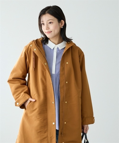 nissen（ニッセン）の「裏フェイクファーライナー付モッズコート（はっ水・静電気防止テープ付）＜大きいサイズ有＞（ダッフルコート・レディース・キャメル/ネイビー/カーキ/ブラック・L/LL/S/M）」の10枚目の写真