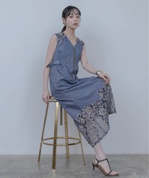 Eimee Law（エイミーロウ）の「レーストリムデニムワンピース（ワンピース）」