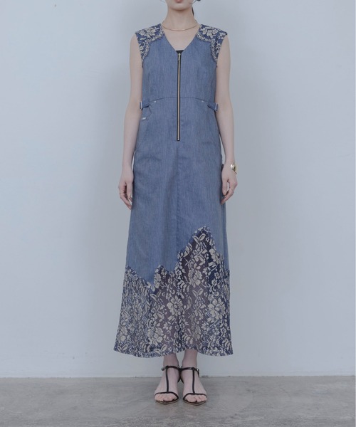 Eimee Law(エイミーロウ)の「レーストリムデニムワンピース(ワンピース・レディース・ブルー/ネイビー/ブラック・FREE)」の21枚目の写真