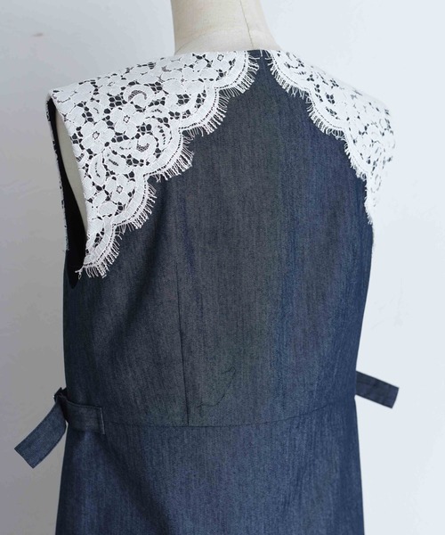 Eimee Law(エイミーロウ)の「レーストリムデニムワンピース(ワンピース・レディース・ブルー/ネイビー/ブラック・FREE)」の11枚目の写真