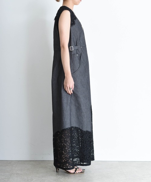 Eimee Law(エイミーロウ)の「レーストリムデニムワンピース(ワンピース・レディース・ブルー/ネイビー/ブラック・FREE)」の19枚目の写真