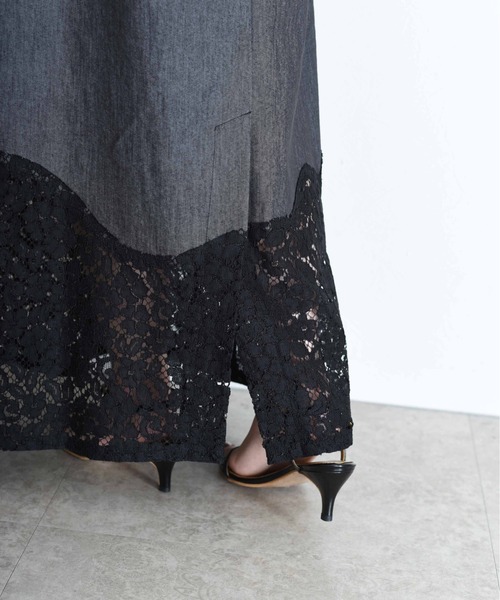 Eimee Law(エイミーロウ)の「レーストリムデニムワンピース(ワンピース・レディース・ブルー/ネイビー/ブラック・FREE)」の15枚目の写真