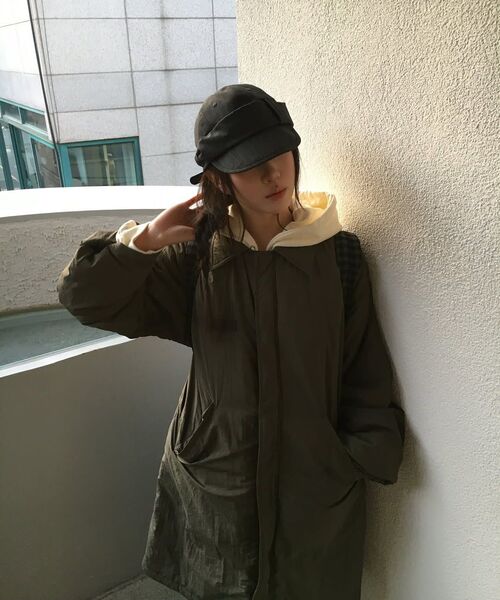 TYPESERVICE（タイプサービス）の「Striped Belted Cap [Charcoal]（キャップ・レディース・その他・FREE）」の3枚目の写真