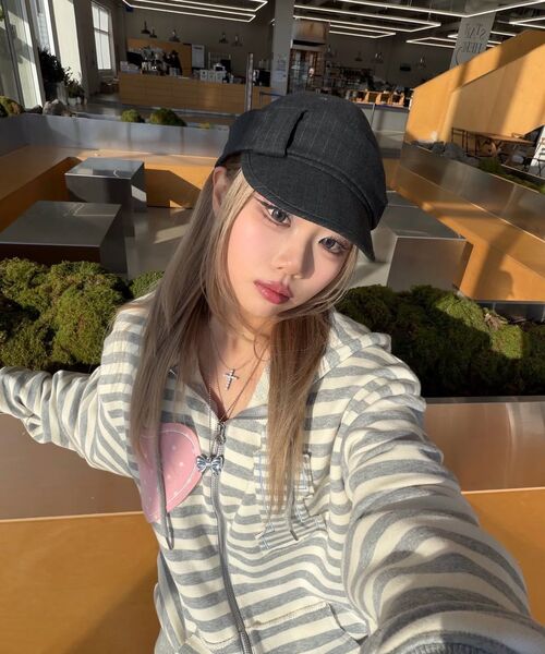 TYPESERVICE（タイプサービス）の「Striped Belted Cap [Charcoal]（キャップ・レディース・その他・FREE）」の11枚目の写真