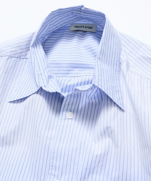 FREAK'S STORE（フリークスストア）の「限定展開 ビッグシルエット ダメージ加工 レギュラーカラー S/S シャツ/チェック/ストライプ/フェード加工（シャツ/ブラウス・メンズ・ブラウン/ブルー系その他/ブラウン系その他/ブラック系その他・SMALL/MEDIUM/LARGE）」の6枚目の写真