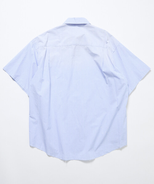 FREAK'S STORE（フリークスストア）の「限定展開 ビッグシルエット ダメージ加工 レギュラーカラー S/S シャツ/チェック/ストライプ/フェード加工（シャツ/ブラウス・メンズ・ブラウン/ブルー系その他/ブラウン系その他/ブラック系その他・SMALL/MEDIUM/LARGE）」の11枚目の写真